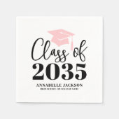 Personalisierter Rosa-Abschluss Serviette (Vorderseite)