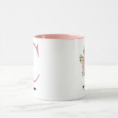 Personalisierter rosa Anfangsbuchstabe-Name-Tasse  Tasse (Zentrum)