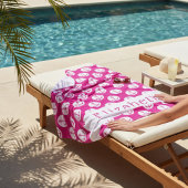 Personalisierter rosa Anker Strandtuch