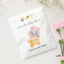 Personalisierter rosa Baby-Elefant Baby Shower