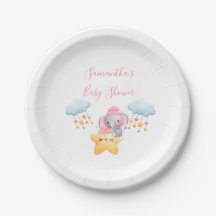 Personalisierter Rosa Baby-Elefant Baby Shower