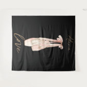 Personalisierter rosa Ballett-Tanzstudio-Hintergru Wandteppich (Vorderseite (Horizontal))