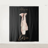 Personalisierter rosa Ballett-Tanzstudio-Hintergru Wandteppich (Vorderseite)