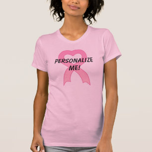 Personalisierter rosa Band-Herz-T - Shirt-T - T-Shirt
