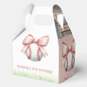 Personalisierter rosa Baseball Mädchen Geburtstag Geschenkschachtel (Vorderseite)