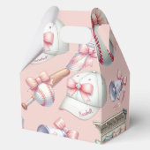 Personalisierter rosa Baseball Mädchen Geburtstag Geschenkschachtel (Rückseite)
