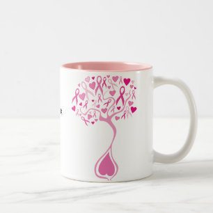 Personalisierter rosa Baum der Zweifarbige Tasse