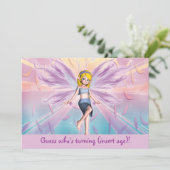Personalisierter rosa Blonde Geburtstag Einladung (Stehend Vorderseite)