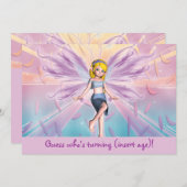 Personalisierter rosa Blonde Geburtstag Einladung (Vorne/Hinten)