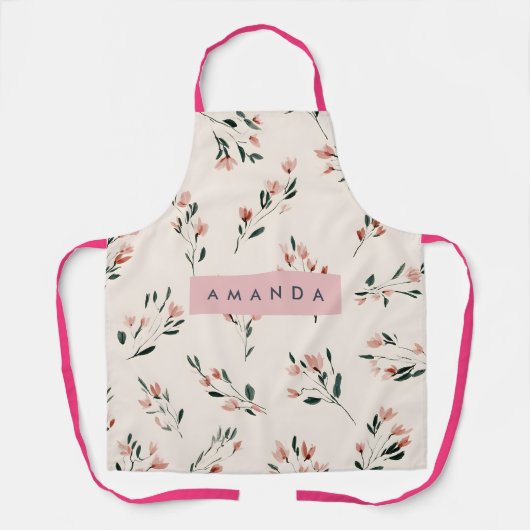 Personalisierter Rosa-Blossom-Stil Schürze (Vorderseite)