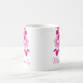 Personalisierter rosa Blumenbecher Kaffeetasse (Mittel)