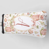 Personalisierter rosa Bogen Golf Monogramm Headcover (Vorderseite)
