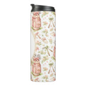 Personalisierter rosa Bogen Golf Monogramm Thermosbecher (Nach rechts gedreht)