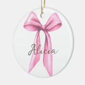 Personalisierter rosa Bogen Keramik Ornament (Links)