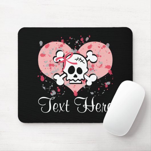 Personalisierter rosa Bogen-Schädel Mousepad (Mit Mouse)