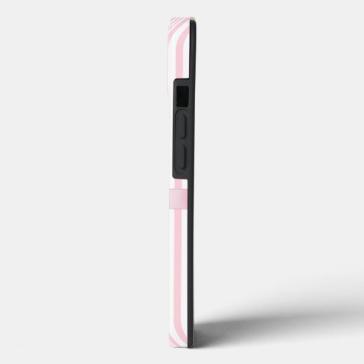 Personalisierter rosa Bow Striped iPhone Case | Cu (Rückseite / Links)