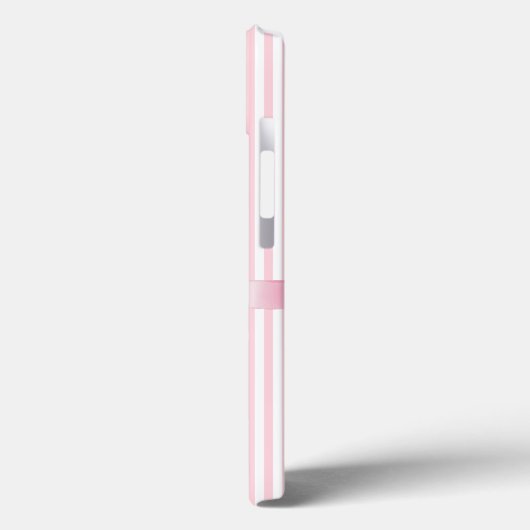 Personalisierter rosa Bow Striped iPhone Case | Cu (Rückseite / Links)