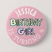 Personalisierter Rosa-Button Button (Vorderseite)