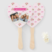 Personalisierter Rosa Charme Mädchenname mit Blume Fächer (Vorne und Hinten)