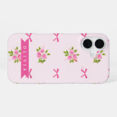 Personalisierter Rosa Charmeur Mädchenname mit Blu iPhone 16 Hülle (Rückseite (Horizontal))