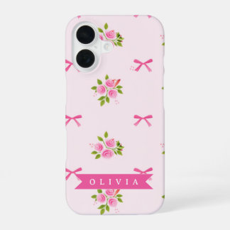 Personalisierter Rosa Charmeur Mädchenname mit Blu iPhone 16 Hülle