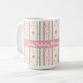 Personalisierter Rosa Coquette-Feiertagsära Kaffeetasse (Vorderseite Links)