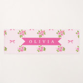 Personalisierter Rosa Coquette Mädchenname mit Blu Yogamatte (Vorderseite (Horizontal))