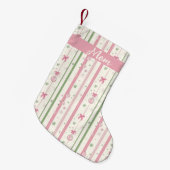 Personalisierter Rosa Coquette-Mutter Kleiner Weihnachtsstrumpf (Vorderansicht (hängend))