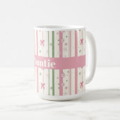 Personalisierter Rosa Coquette-Tante-Feiertag Kaffeetasse (VorderseiteRechts)