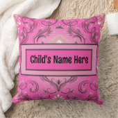 Personalisierter rosa Damask Kissen (Decke)