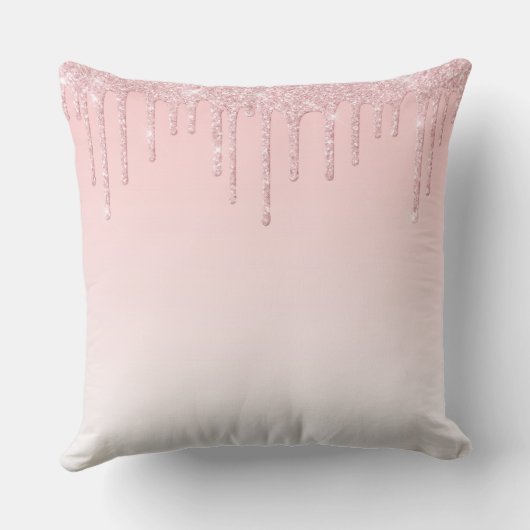 Personalisierter rosa Drilling-Glitzer Kissen (Rückseite)