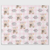 Personalisierter rosa Eiswagen-Geburtstag  Geschenkpapier (Flach)
