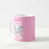 Personalisierter rosa Elefant-Becher für Mädchen Kaffeetasse (Vorderseite Links)