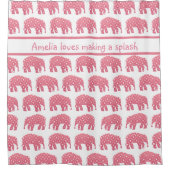 Personalisierter Rosa Elefant  Duschvorhang (Vorderseite)