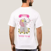 Personalisierter rosa Elefant Papa soll Babydusche T-Shirt (Rückseite)