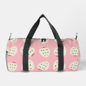 Personalisierter Rosa Erdbeeren Name Süß Mädchenha Duffle Bag (Rückseite)