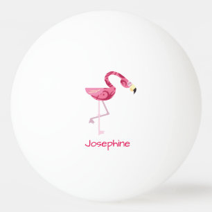 Personalisierter rosa Flamingo-Vogel Tischtennisball