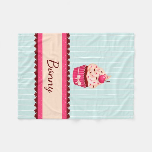 Personalisierter rosa fleecedecke (Vorderseite (Horizontal))