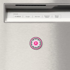 Personalisierter rosa floraler Magnet