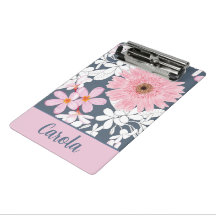 Personalisierter rosa floraler Planer