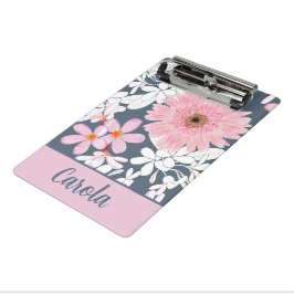 Personalisierter rosa floraler Planer Mini Klemmbrett