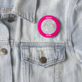 Personalisierter, rosa Foto Button (Beispiel)