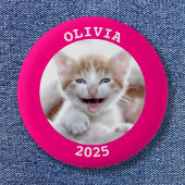 Personalisierter, rosa Foto Button