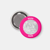 Personalisierter, rosa Foto Magnet (Vorderseite/Rückseite)