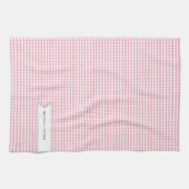 Personalisierter rosa Gingham Geschirrtuch (Horizontal)