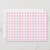 Personalisierter rosa Gingham-Monogramm-Name Mitteilungskarte (Rückseite)