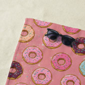 Personalisierter rosa Glitter-Donut Strandtuch (Beispiel)