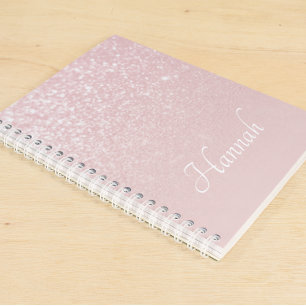 Personalisierter Rosa Glitter Ombre Notizblock