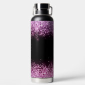 Personalisierter Rosa Glitter Trinkflasche (Rückseite)