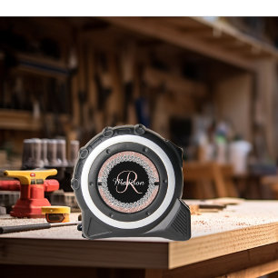 Personalisierter Rosa-Gold-Diamant-Glitter-Look Maßband